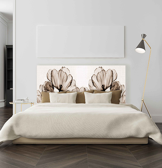 White bedroom interior, poster